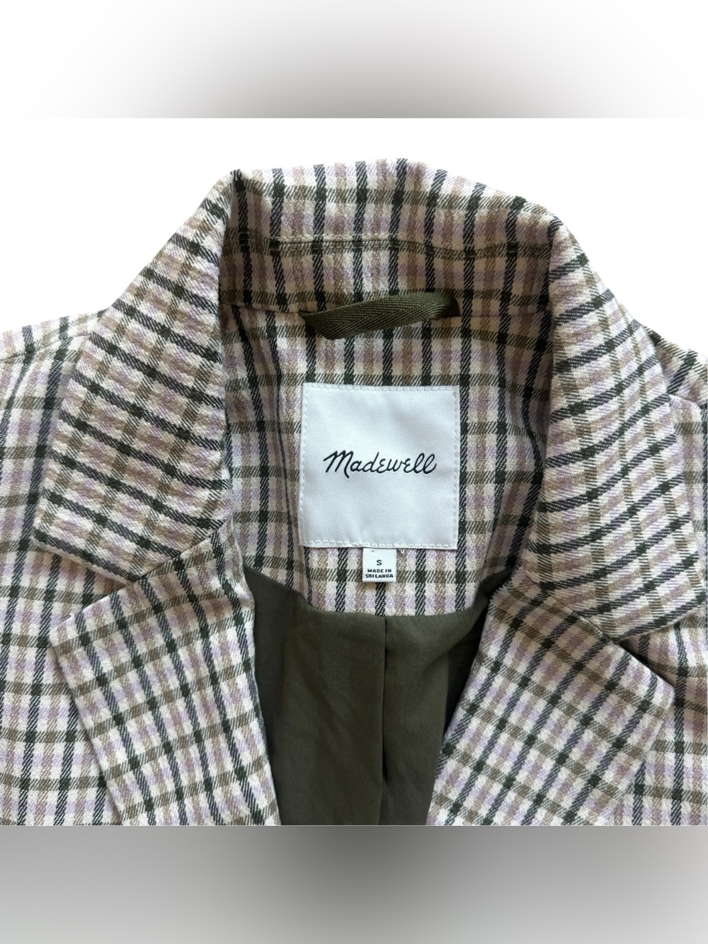 Madewell Dorset Blazer S Albemarle Plaid Neutral Preppy Academia Work Taupe Coat - Picture 8 of 16